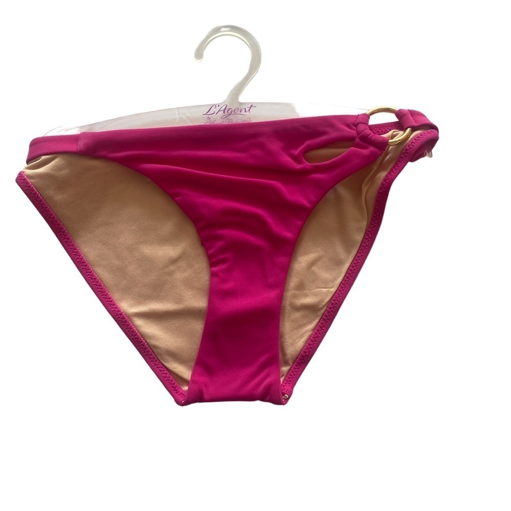 L'Agent Bikini Bottom Women S Pink Adrina LS08-76 Gold Ring Cutout‎ Swimwear